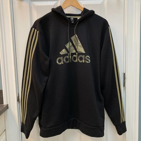 Adidas Men's Essentials Camo Badge of Sport BOS 3-Stripes Hoodie Size Large - Picture 1 of 7